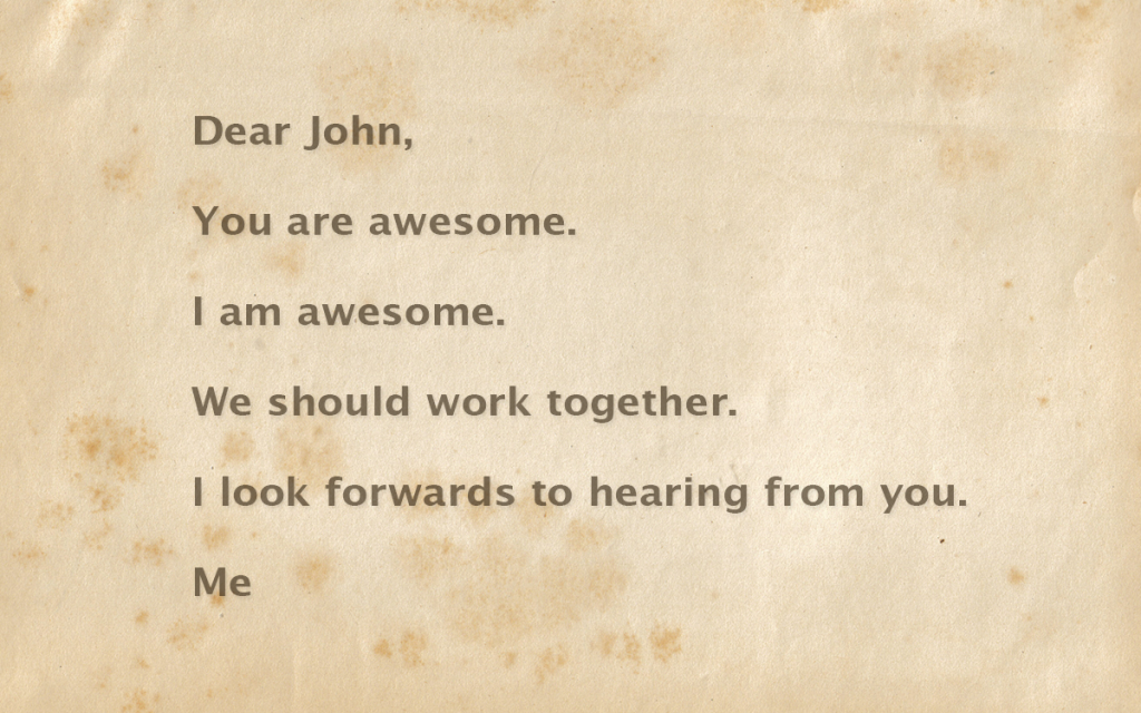 Dear John Cover Letter