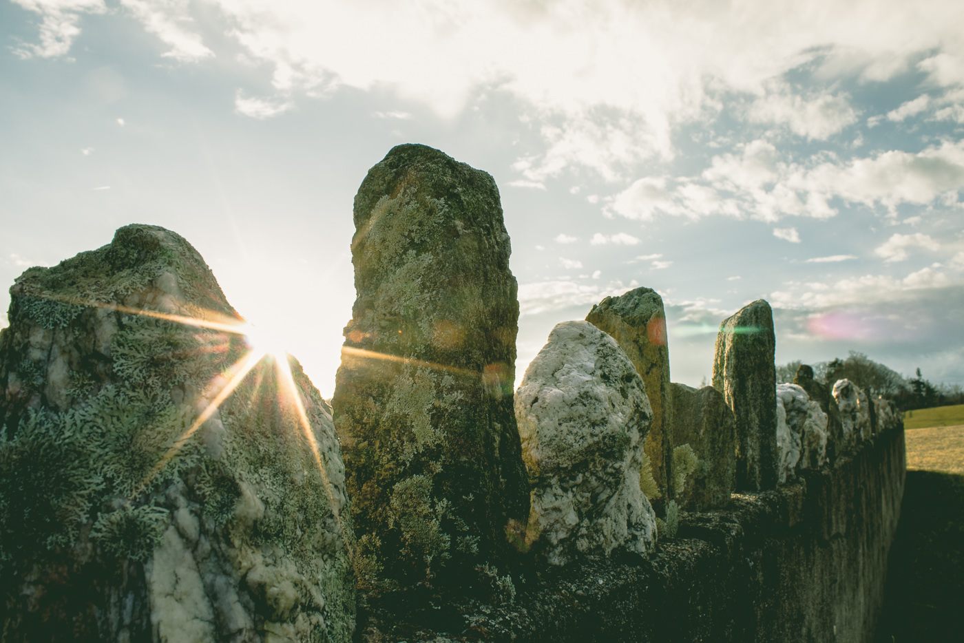 Sunrise Over A Stone Fence