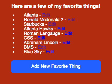 Favorite Things - Home Page