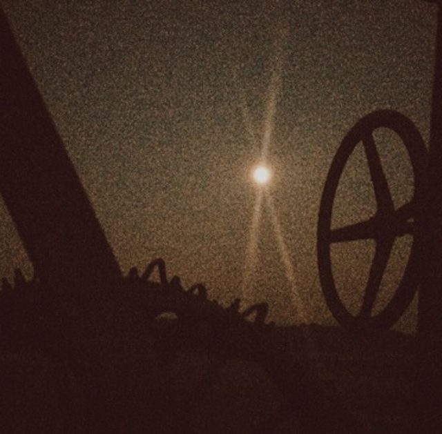 I walked past an antique tractor after dark...